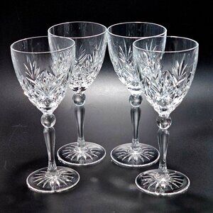 4 Cristal DArques Mystique Wine Glasses Vintage 2000s 7.5" Lead Crystal  France